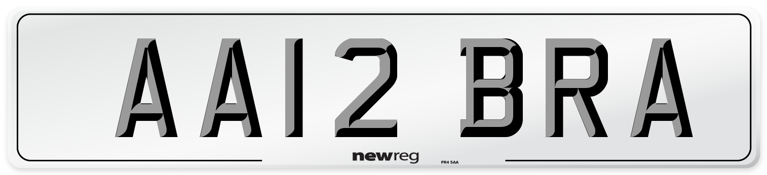 AA12 BRA Number Plate from New Reg
